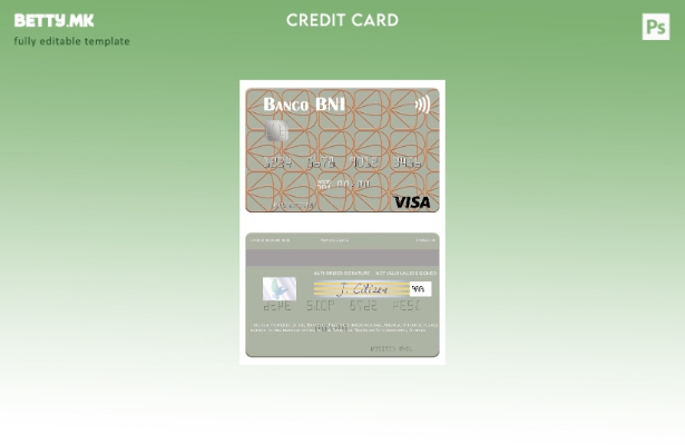 Модерен стил Шаблон за виза картичка Angola Banco de Negócios Internacional